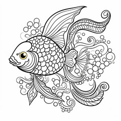 Naklejka premium vector illustration of an abstract fish