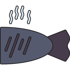 Obraz premium Grilled FIsh icon vector illustration