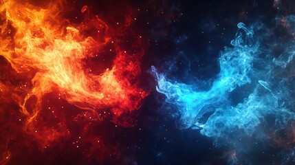 Naklejka premium Fire and ice abstract image