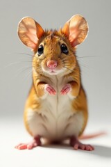 Adorable wood mouse, Apodemus sylvaticus, isolated on white , rodent, cute, nose