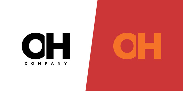 Letter O and H, OH logo design template. Minimal monogram initial based logotype.