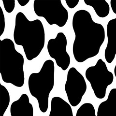 Seamless Cow Print Pattern Black White Spots Design Textile