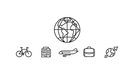 Global Tourism Infographic line art design for travel lovers
