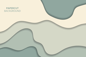 Minimal abstract papercut vector background with smooth layers