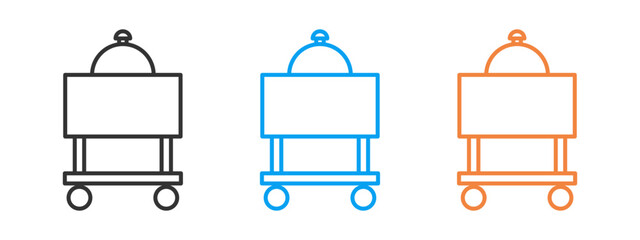 Room service icon set isolated on white