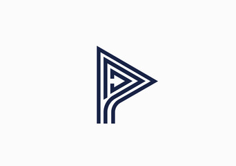 p letter logo p + aro combination logo