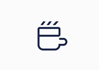 LETTER E + Coffee Cup Logo Design | Elegant Monogram Café Branding