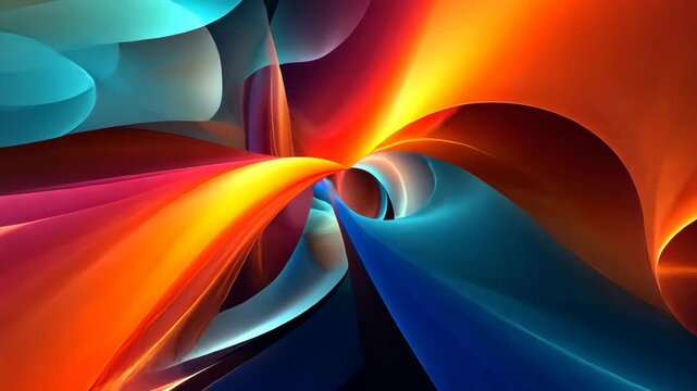 Intense Red Blue Fiery Abstract Shards