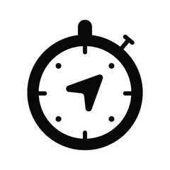 Trendy glyph style icon of compass tool