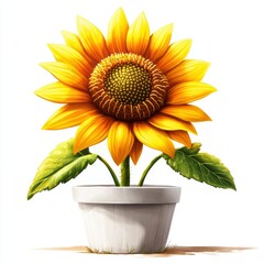 Obraz premium Vibrant Sunflower in a Pot.