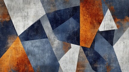 Fototapeta premium Abstract wallpaper with sharp shapes and cracked marble background