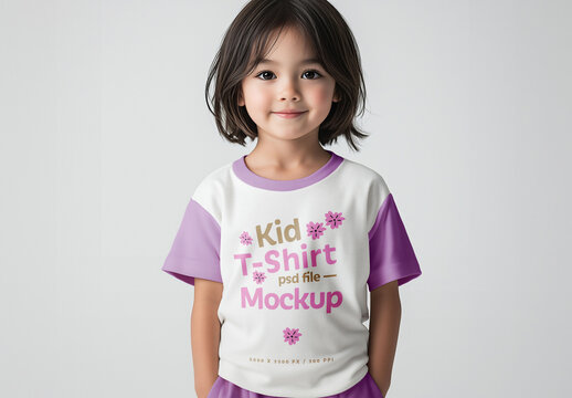 Kids T-Shirt Mockup for Fashion Brand and Apparel Design