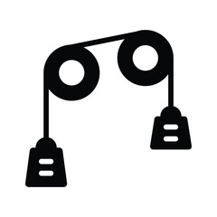 Here is a premium glyph style icon of pulley experiment