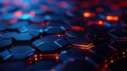 Nanotech-inspired hexagonal grid floats over sleek wallpaper backdrop