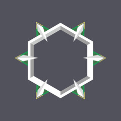 hexagonal frame vector design suitable for decoration and logo frame