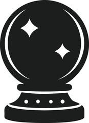 Flat Black Crystal Sphere for Magic and Mysticism