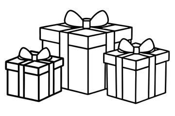 Monochrome Gift Box Vector Set