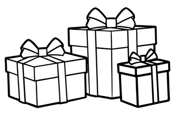 Monochrome Gift Box Vector Set