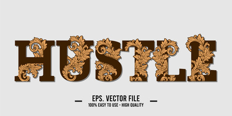 old vector typography design with the word “Hustle” in modern style. Perfect for t-shirts, posters, stickers, and digital prints. Clean, stylish, and inspiring.