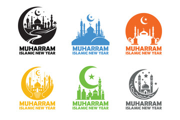 Muharram Islamic New Year silhouette illustration Vector art Design