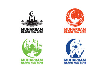 Muharram Islamic New Year silhouette illustration Vector art Design