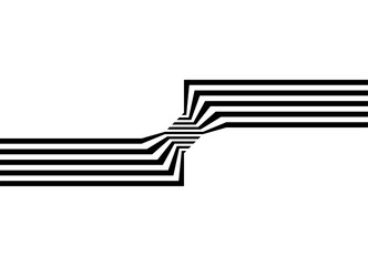 Node. Modern vector pattern of black broken lines converging to the center of the square. Design element. Vector background. Optical. effect op art. logo Border for advertising, packaging, announcemen