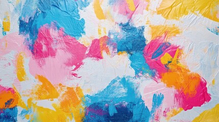 Fototapeta premium Crinkled paper wallpaper with wild Fauvist color splashes