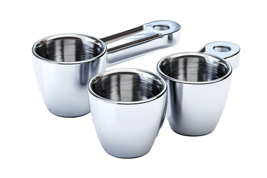 single measuring cups perfectly centered and fully isolated on a plain 