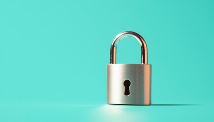 Fototapeta premium Simple padlock on mint background