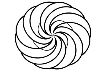 Peppermint Candy Swirl Line Icons, 