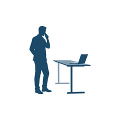 Silhouette of businessman pose