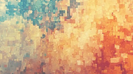 16-bit abstract mosaic on fabric-textured pixel wallpaper