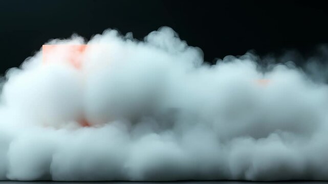 Abstract Orange Cubes in Smoke