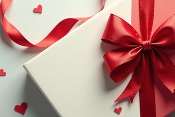 Elegant red ribbon and bow on gift card vector art, gift, red bow, luxury