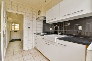 A modern kitchen featuring sleek cabinets, a stylish sink, and a clean, minimalist design that emphasizes functionality and space.