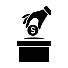 vector icon depicting financial contribution or donation 