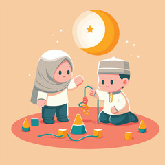 vector image of a child playing