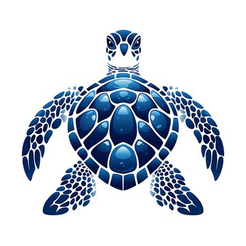 Stylized turtle with ornate shell vector high resolution image