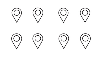 Location Pin Icons line art simple map marker design graphics