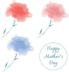 カーネーション・母の日用・水彩風