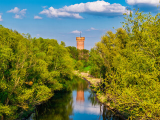 Teutonic Castle at the Wda river in Swiecie, Poland.