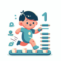 vector image of a child playing