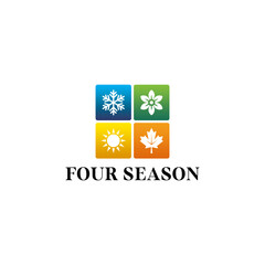 Logo design graphic concept creative premium vector stock image graphic circle cut four seasons winter summer spring fall enviroment weather outdoor
