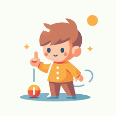 vector image of a child playing