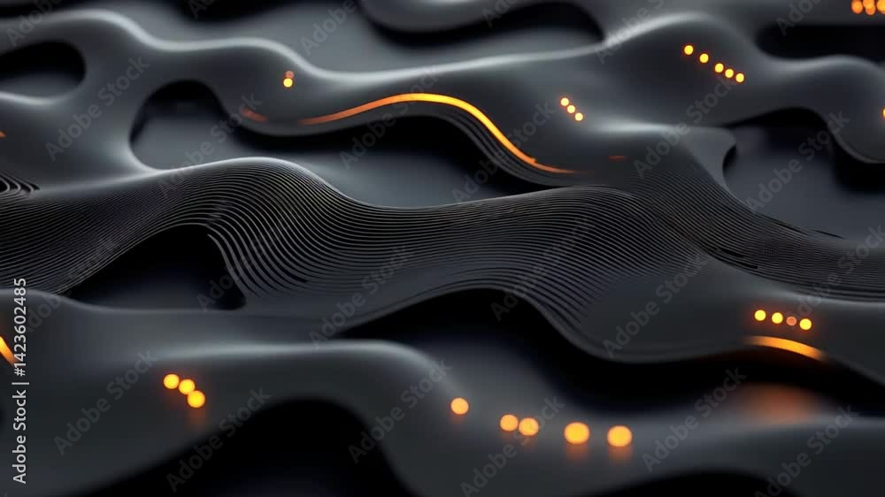 Poster innovative patterns of light and texture create mesmerizing waves in an abstract digital landscape g