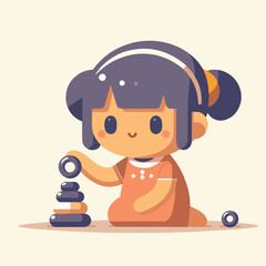 vector image of a child playing