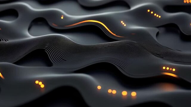 Innovative patterns of light and texture create mesmerizing waves in an abstract digital landscape Generative AI