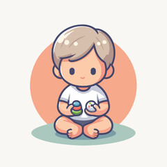 vector image of a child playing