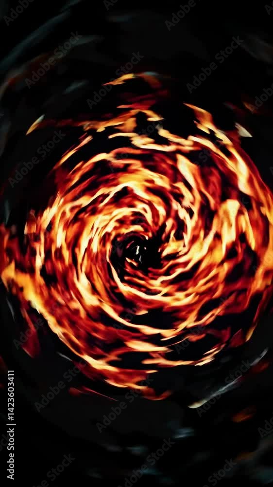 Poster dynamic swirl of flames captured from above, creating a mesmerizing vortex effect. perfect for a dra