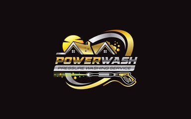 Illustration vector graphic of pressure power wash service logo design template